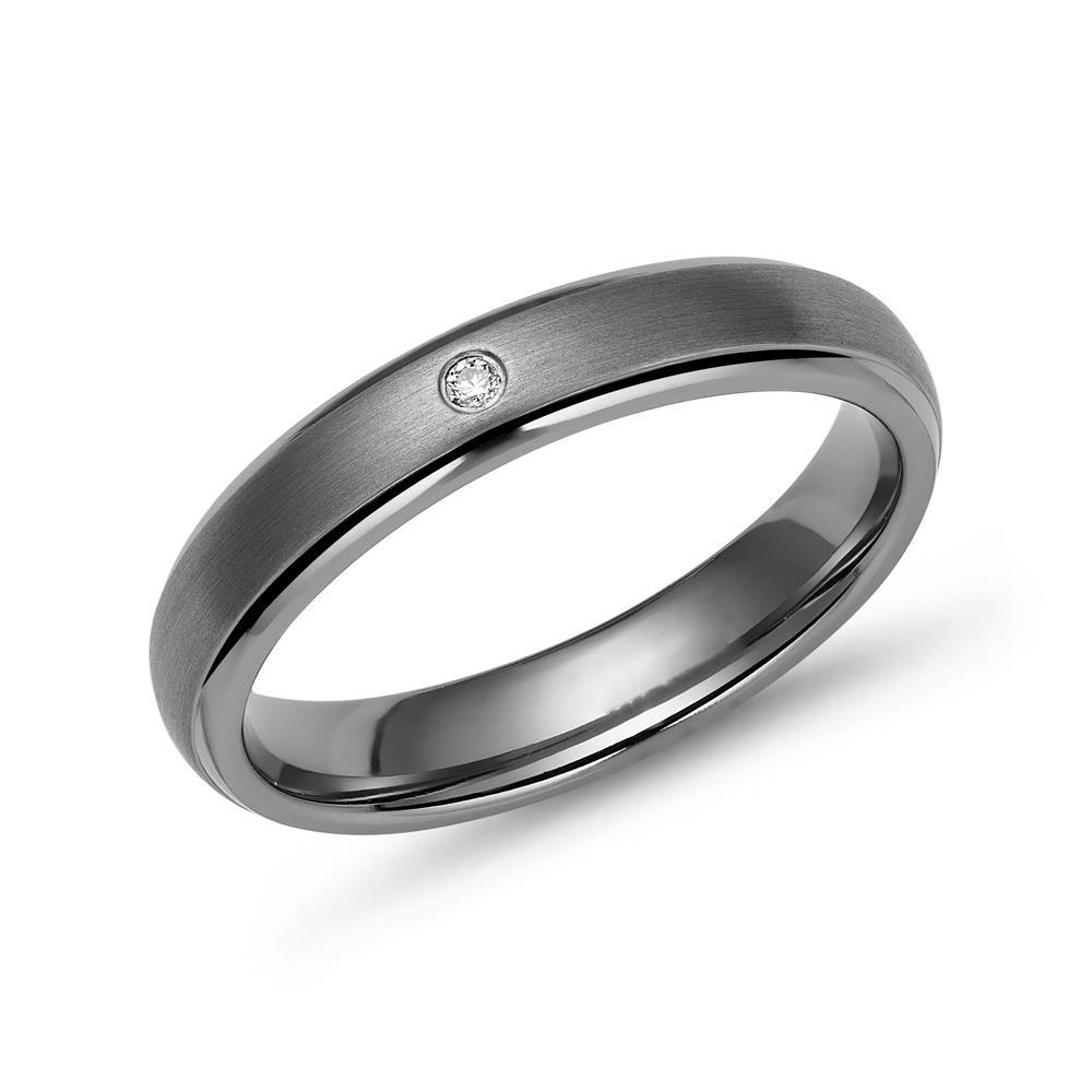 Titánový zásnubný prsteň - 4 mm - diamant