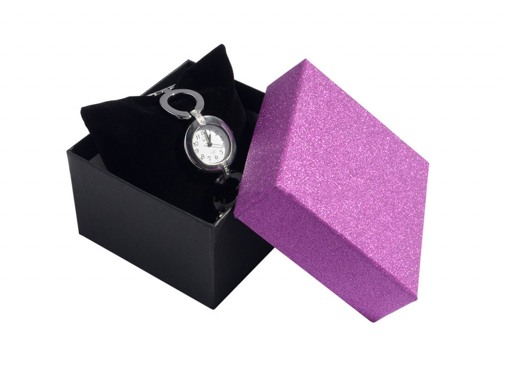 Darčeková krabička na hodinky fialová - MOŽNOSŤ GRAVÍROVANIA