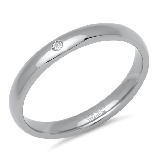 Zásnubný prsteň 3 mm - titán - diamant